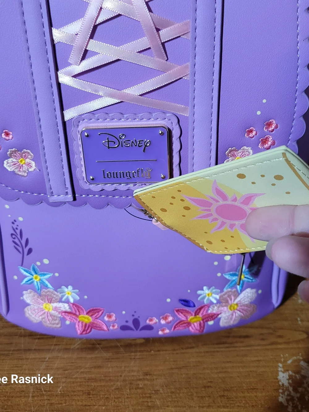 Loungefly Tangled Rapunzel Exclusive Floral Flap Mini Backpack with Coin Bag.